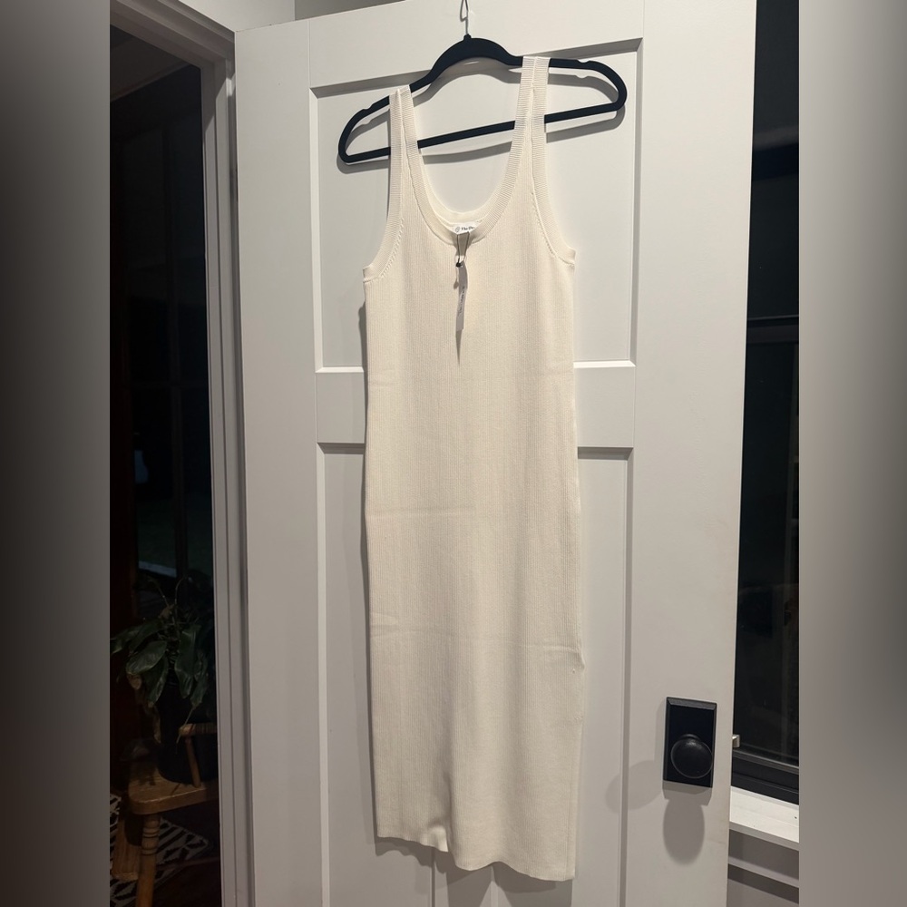 White Ribbed Tank Maxi Dress